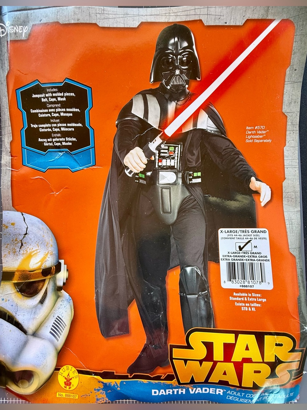 Darth Vader Deluxe Adult Costume with Mask * Star Wars * Rubie’s Size XL